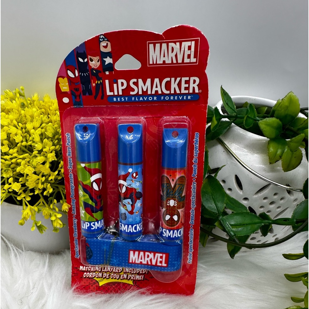 Smacker Marvel  Spider-Man Lip 3 Flavors of Lip Balm & land yard